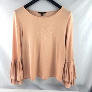 Banana Republic blush pink pleated bell sleeve top Size XS